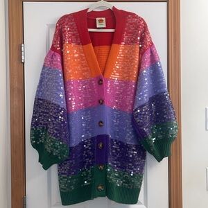 FARM Rio sequined cardigan sweater, size XL.